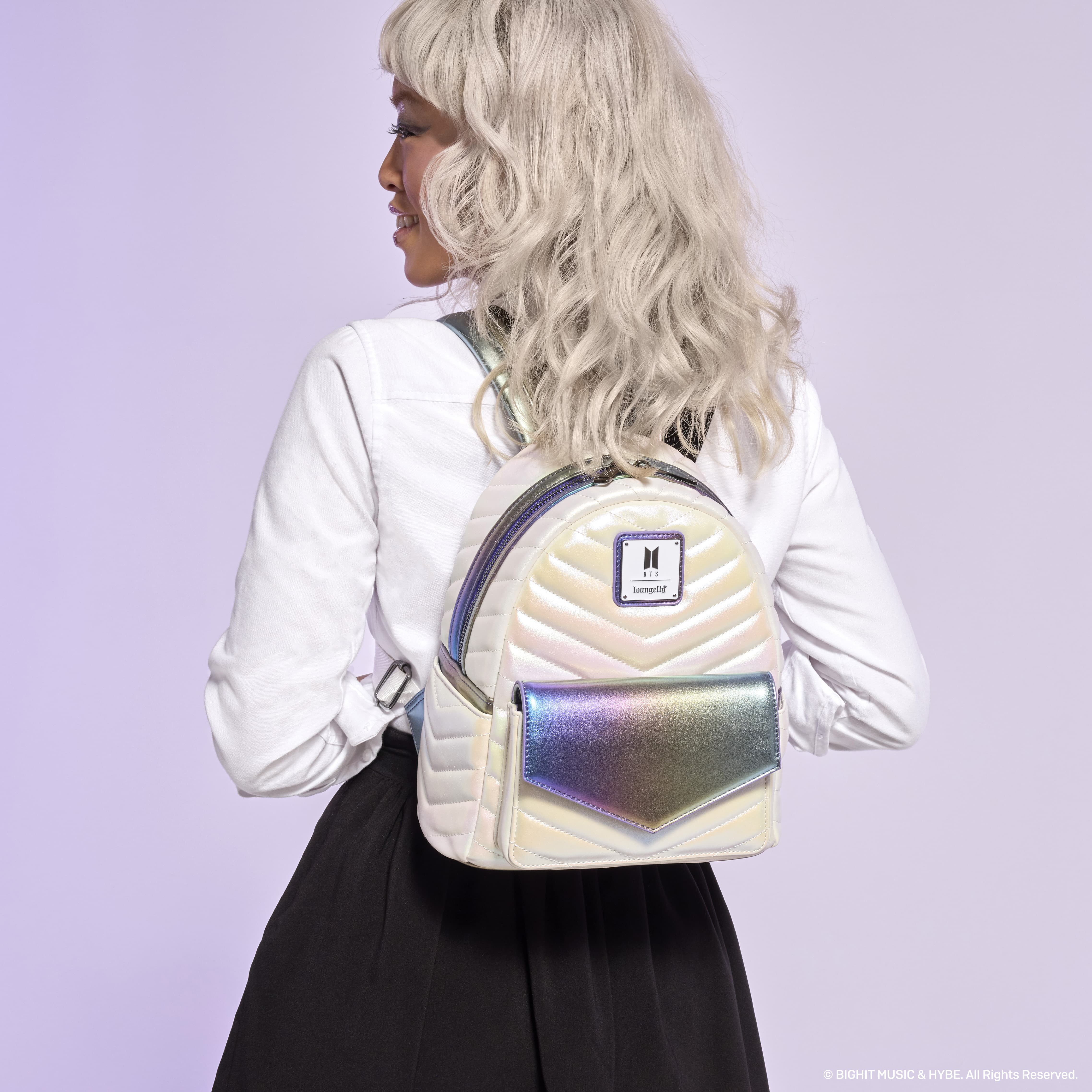 Funko Pop! By Loungefly BTS Iridescent Quilted Mini Backpack - Image 2