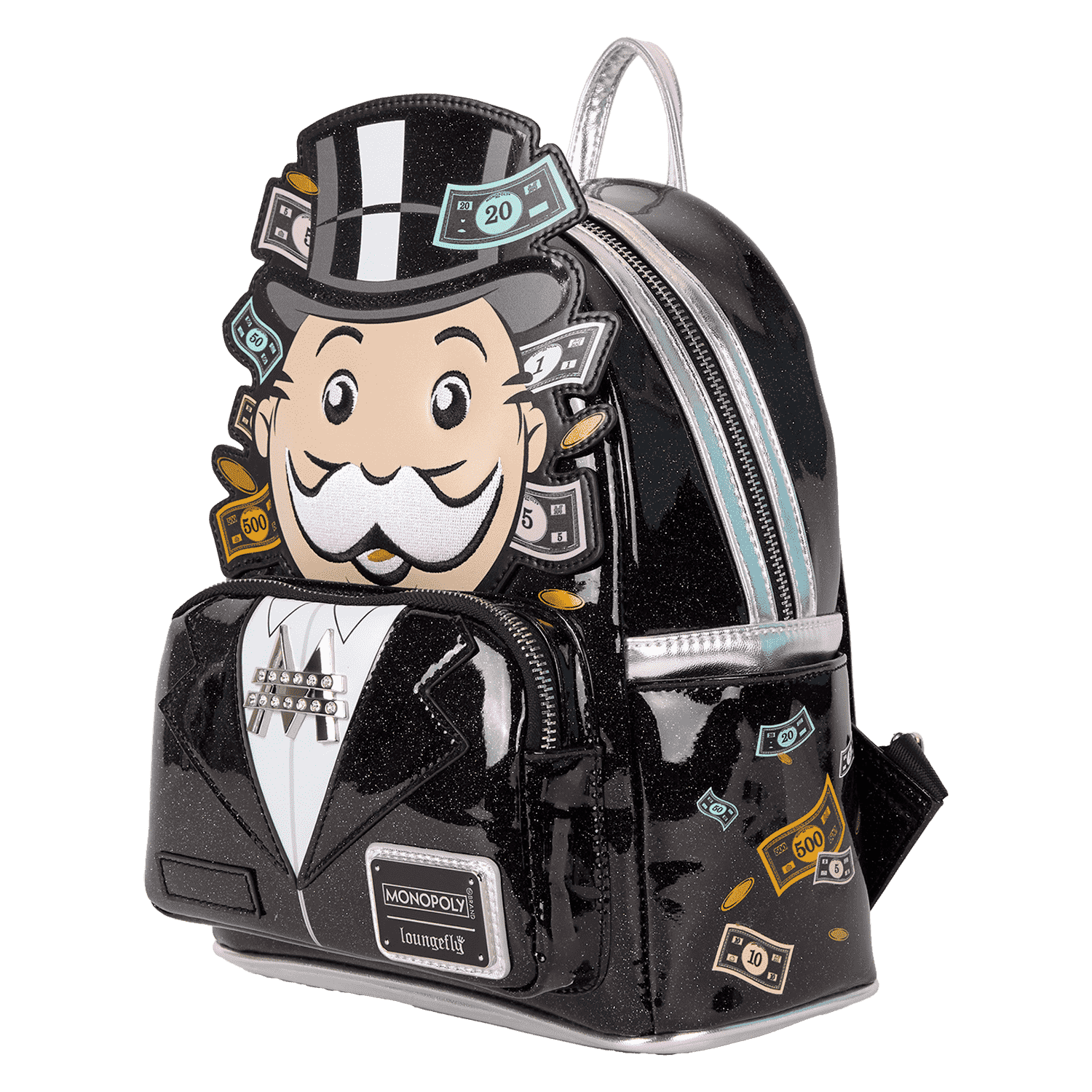 Monopoly 90th Anniversary Pennybags Glitter Cosplay Mini Backpack - Image 3