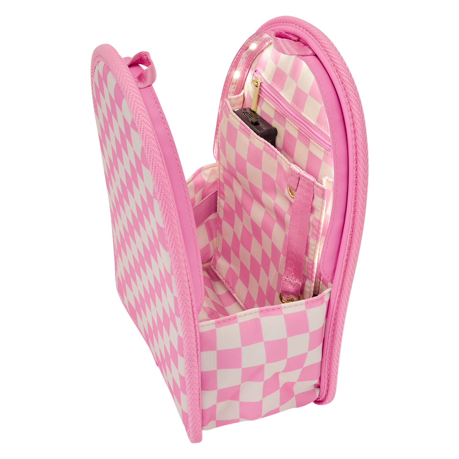 Loungefly Pink Checkered Light-Up Mini Backpack Bag Organizer Insert - Image 3