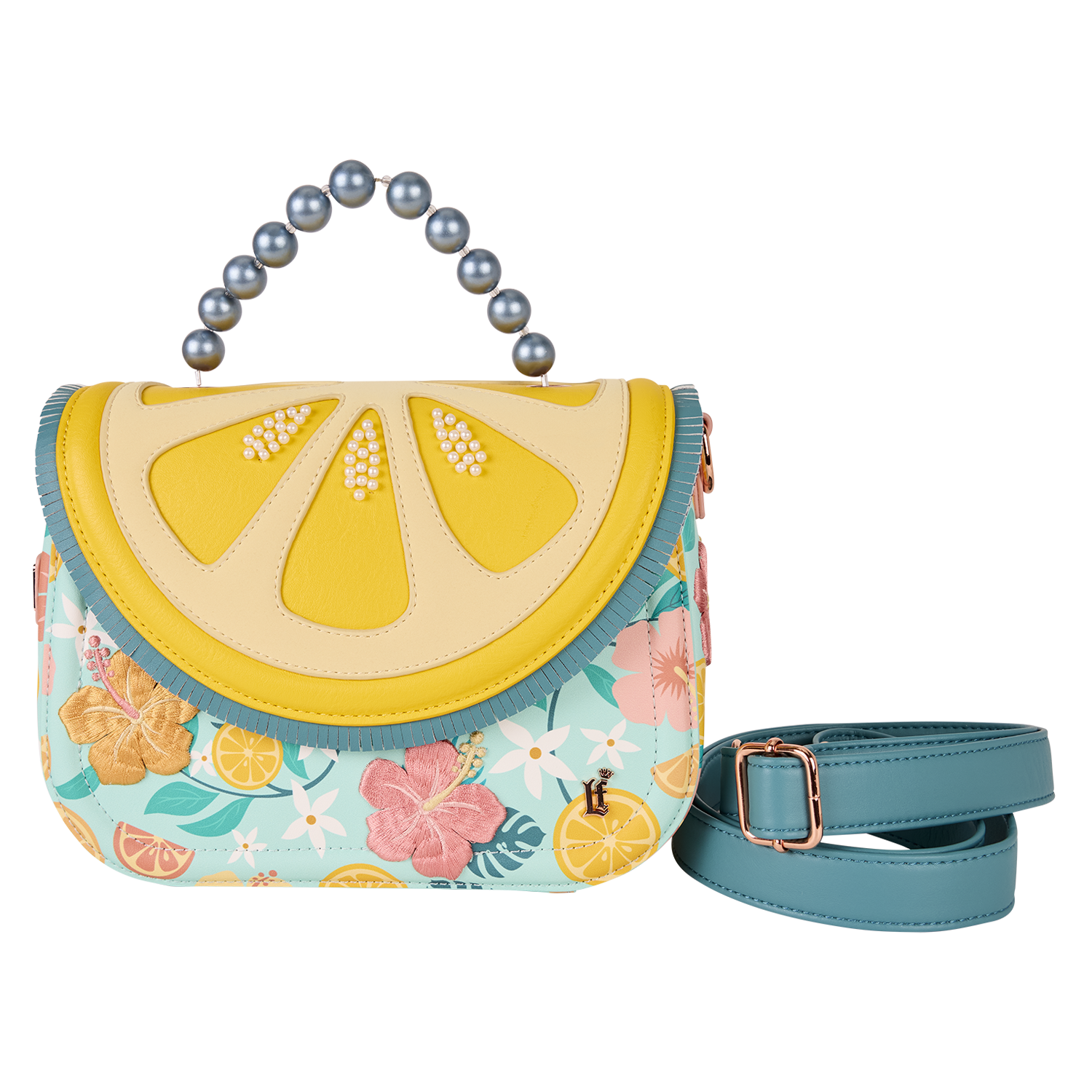 Loungefly Tropical Lemon Floral Crossbody Bag