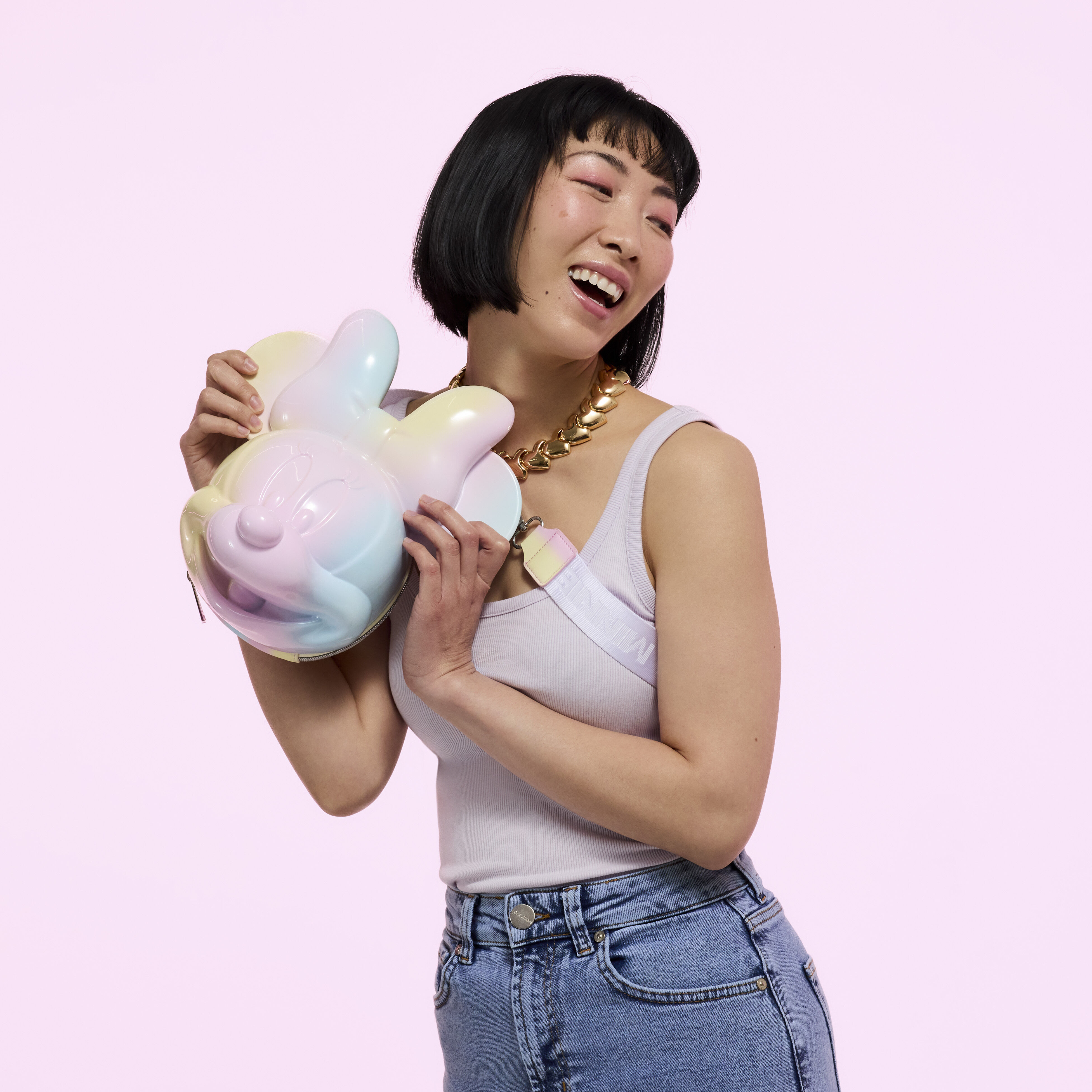 Minnie Mouse Pastel Tie-Dye Molded Figural Crossbody Bag - Image 2