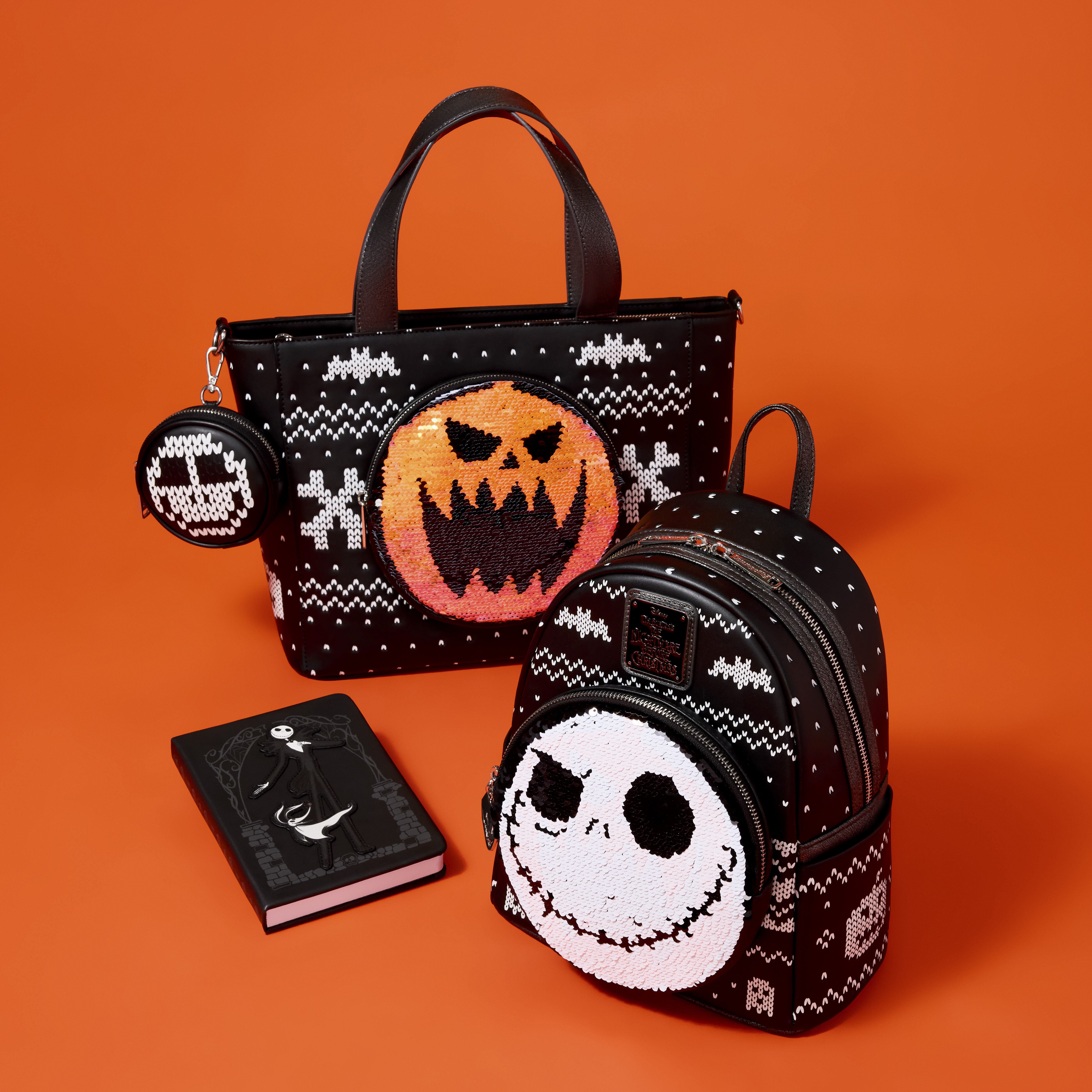 The Nightmare Before Christmas Jack Skellington Reversible Sequins Mini Backpack - Image 4