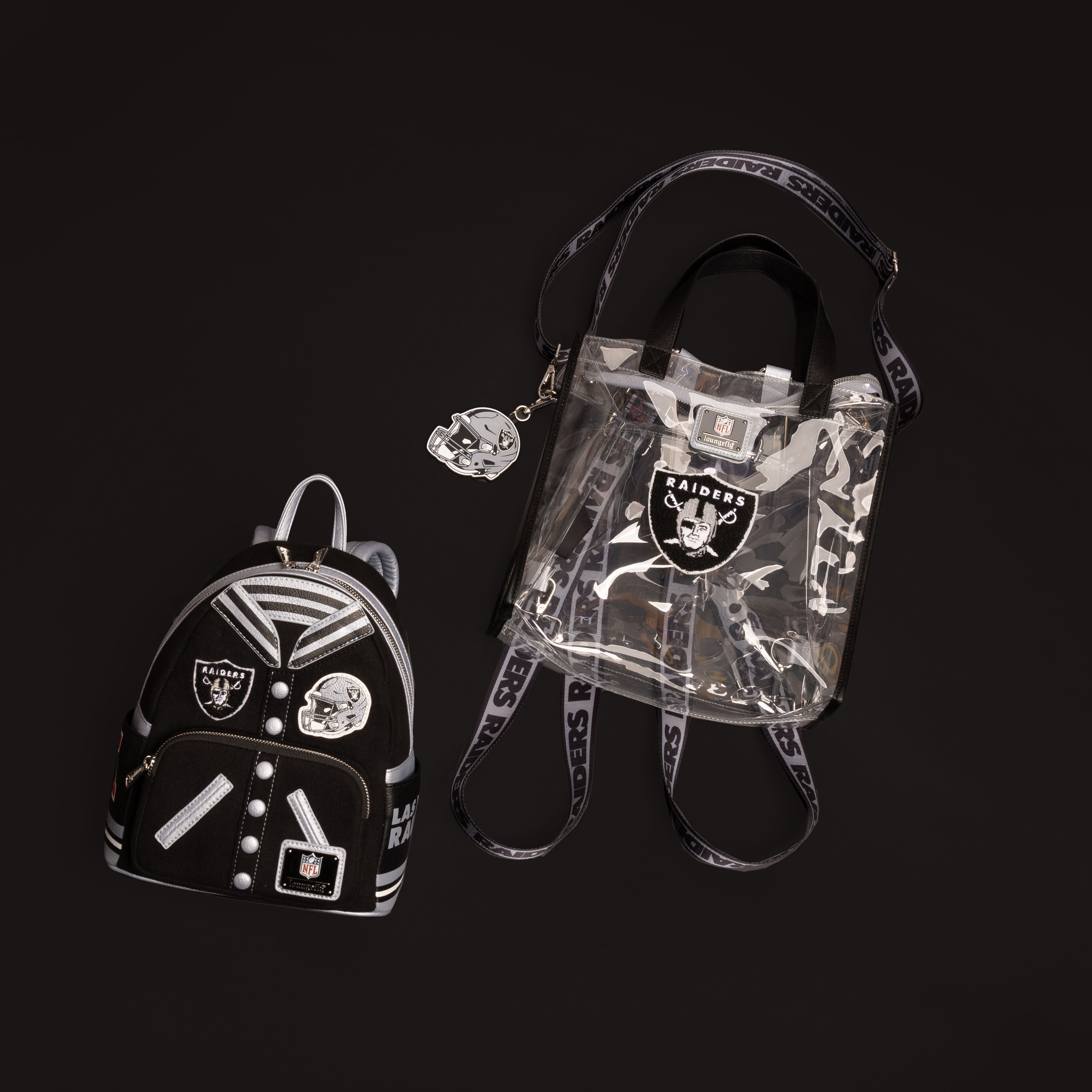 NFL Las Vegas Raiders Clear Convertible Backpack & Tote Crossbody Stadium Bag - Image 3