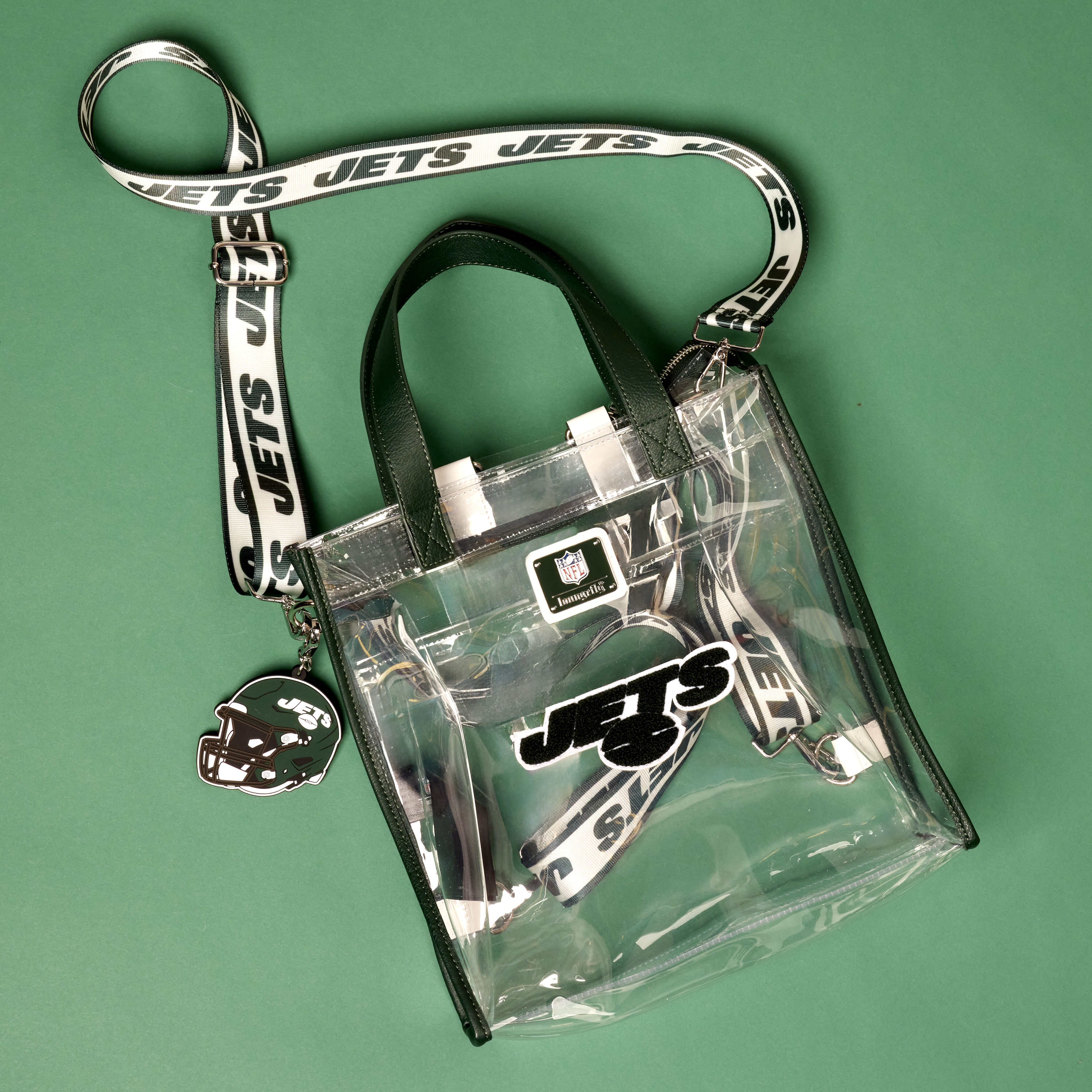 NFL New York Jets Clear Convertible Backpack & Tote Crossbody Stadium Bag - Image 2