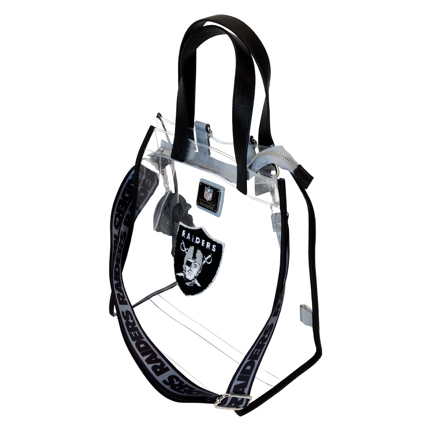 NFL Las Vegas Raiders Clear Convertible Backpack & Tote Crossbody Stadium Bag - Image 5