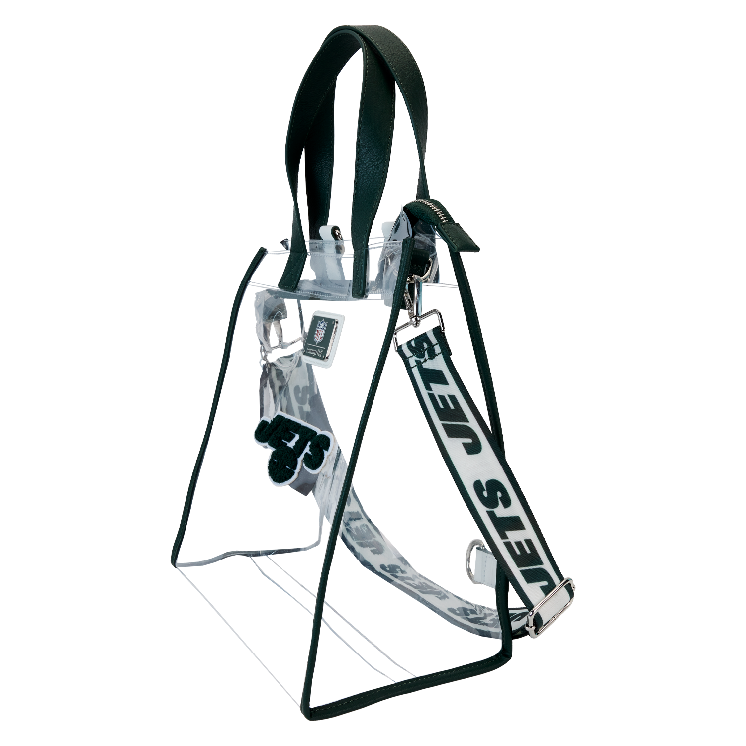 NFL New York Jets Clear Convertible Backpack & Tote Crossbody Stadium Bag - Image 3