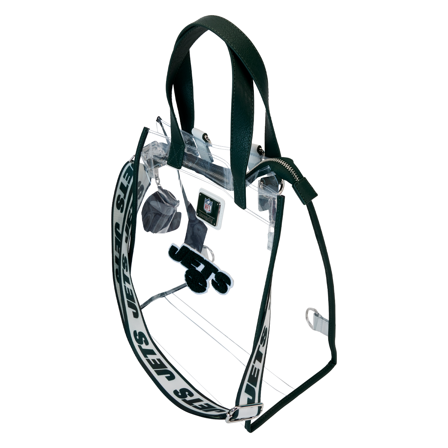 NFL New York Jets Clear Convertible Backpack & Tote Crossbody Stadium Bag - Image 4