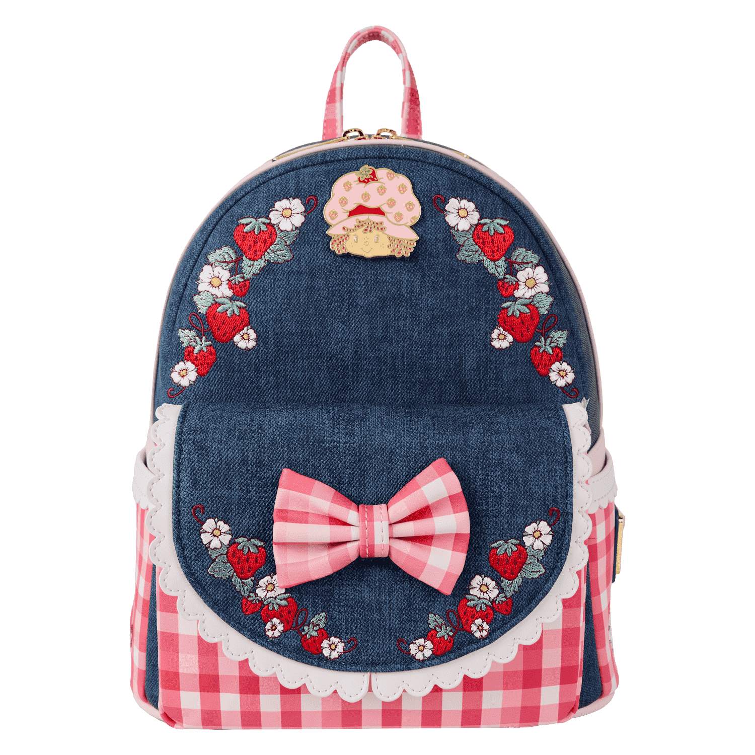Strawberry Shortcake Denim Gingham Mini Backpack