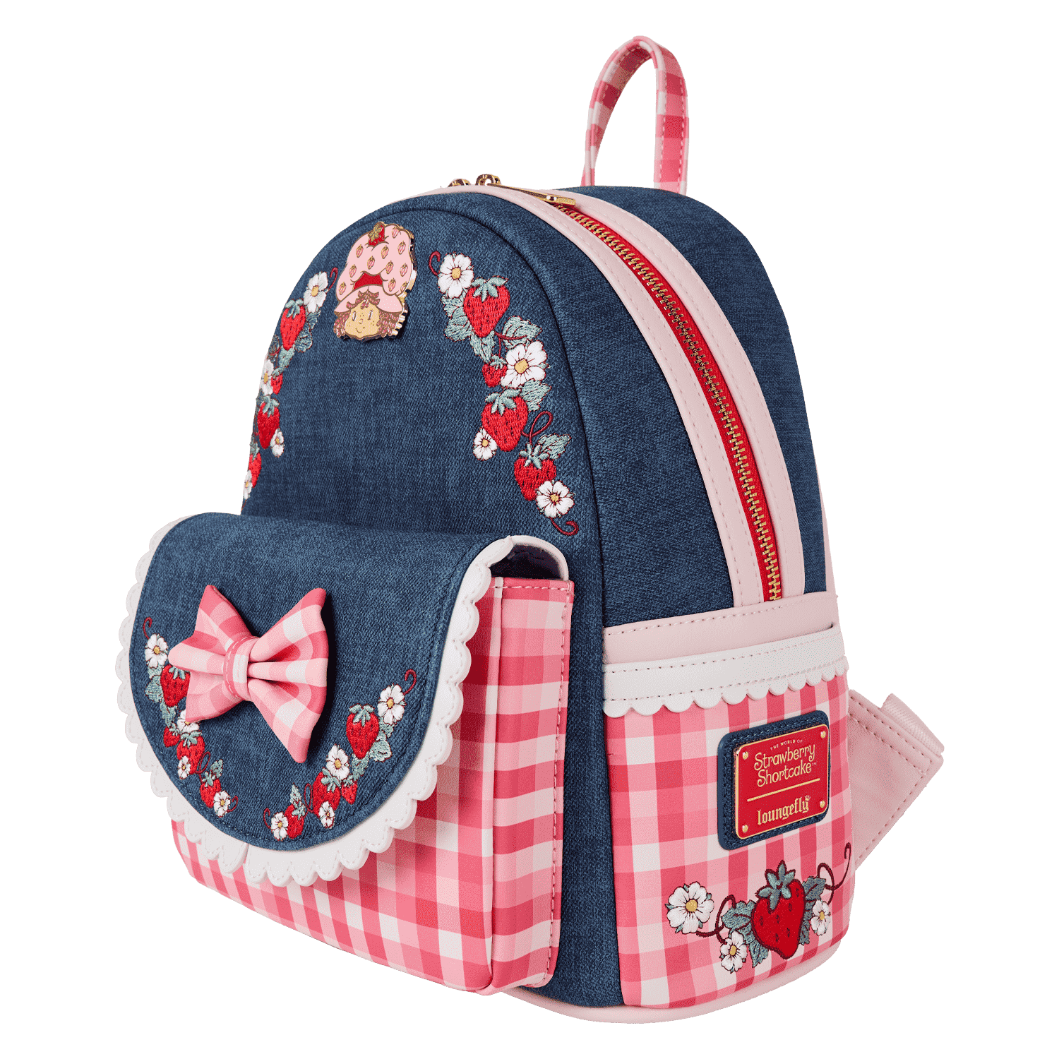 Strawberry Shortcake Denim Gingham Mini Backpack - Image 3