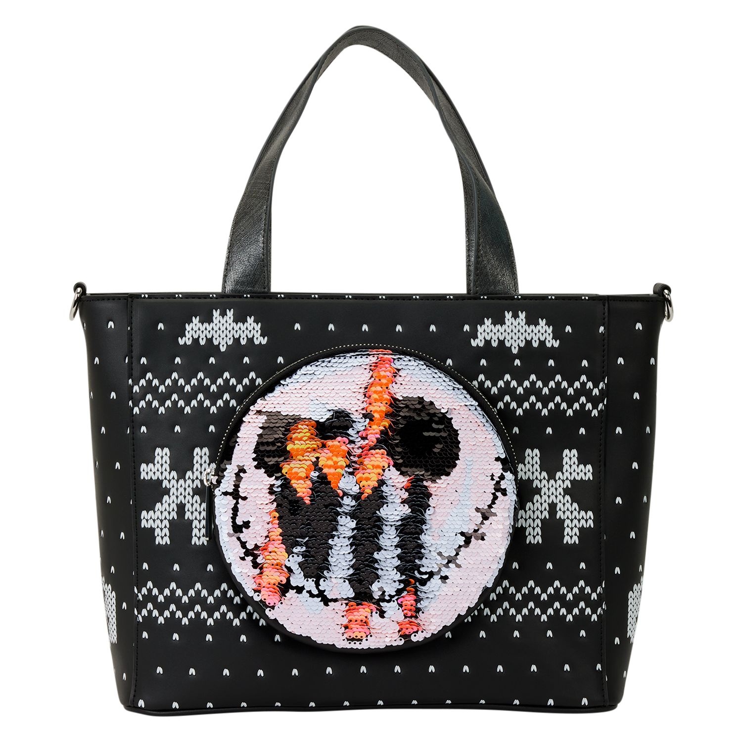 The Nightmare Before Christmas Jack Skellington Reversible Sequins Tote Crossbody Bag with Coin Bag - Image 6