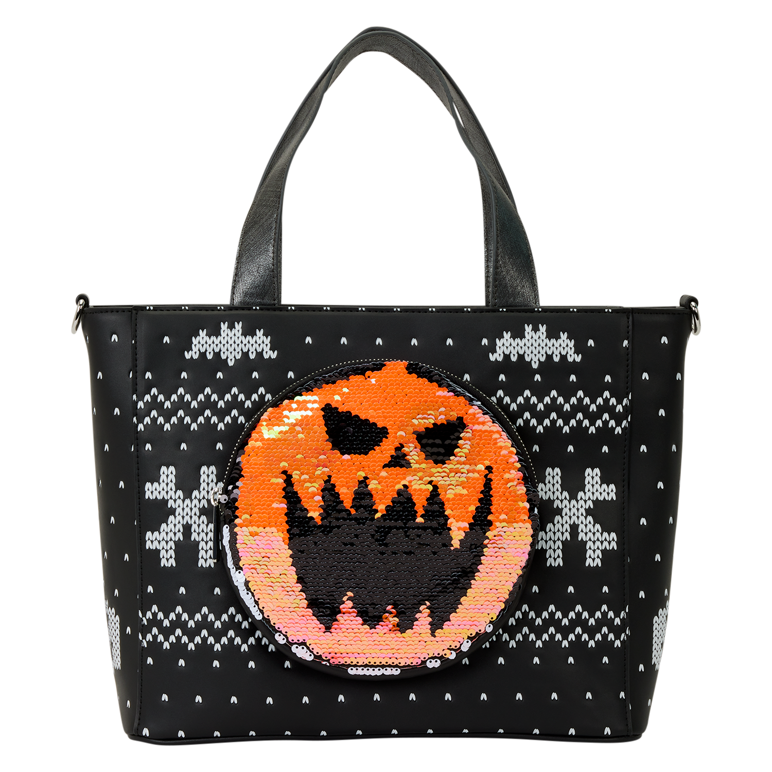 The Nightmare Before Christmas Jack Skellington Reversible Sequins Tote Crossbody Bag with Coin Bag - Image 7