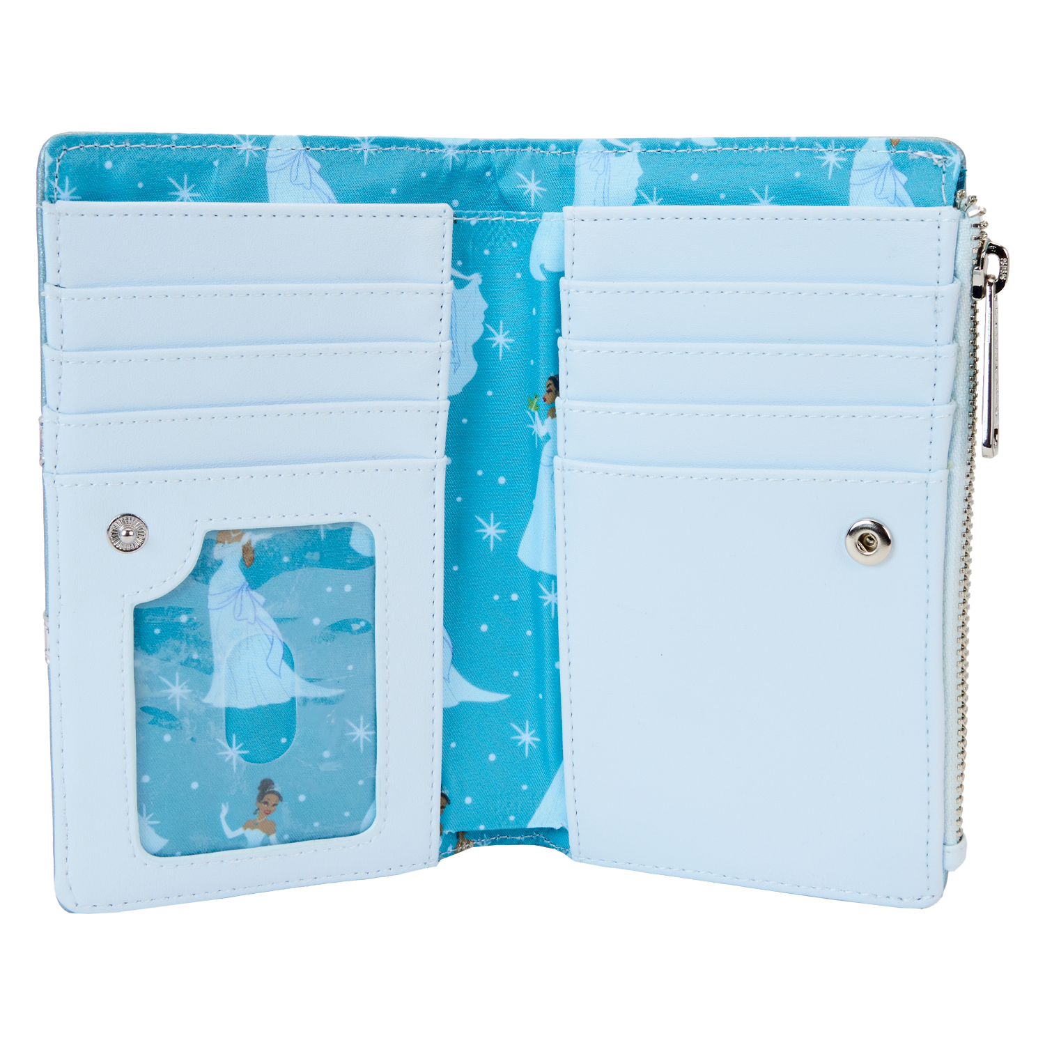 The Princess and the Frog Tiana Blue Gown Glitter Cosplay Flap Wallet - Image 4