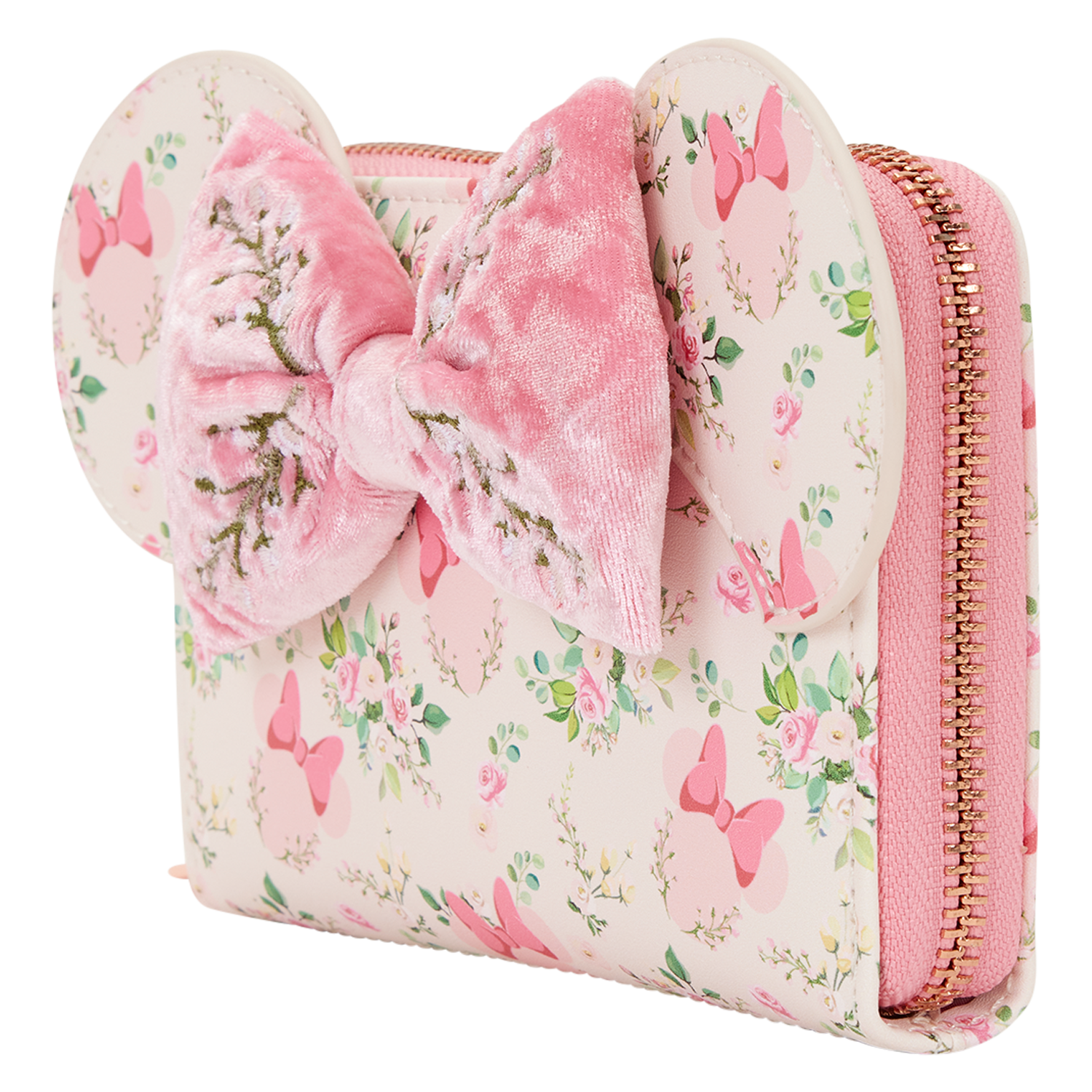 Minnie Mouse Floral All-Over Print Zip Around Wallet - Image 4