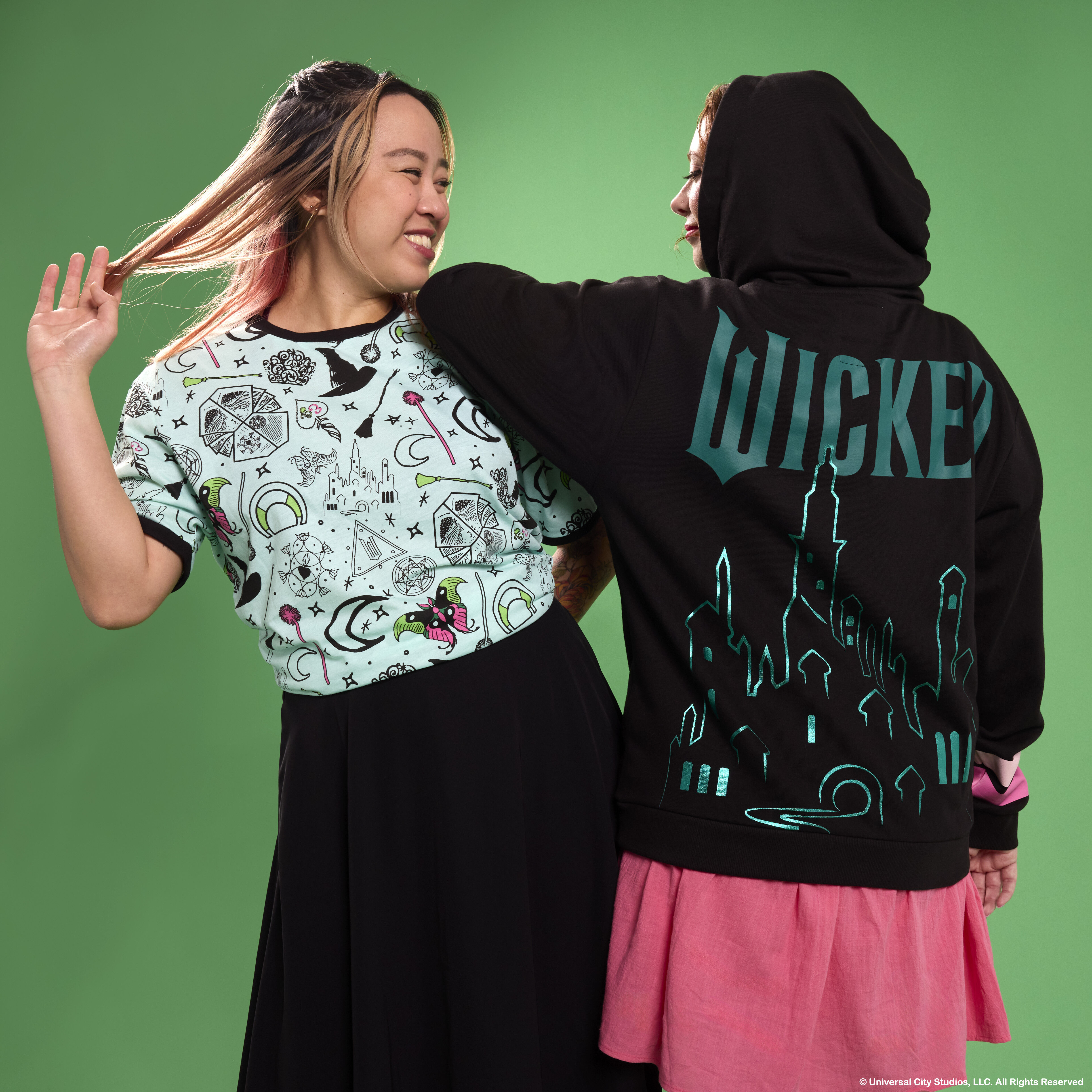 Wicked Elphaba & Glinda All-Over Print Unisex Tee - Image 2